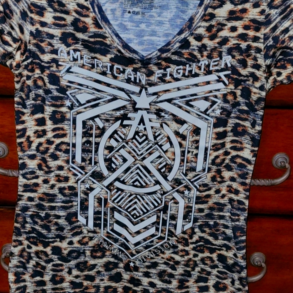 American fighter woman's v neck